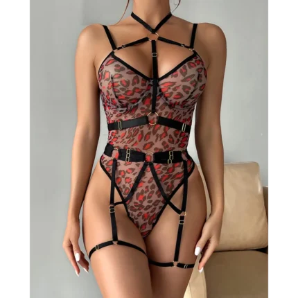 Mesh Straps Bodysuit with